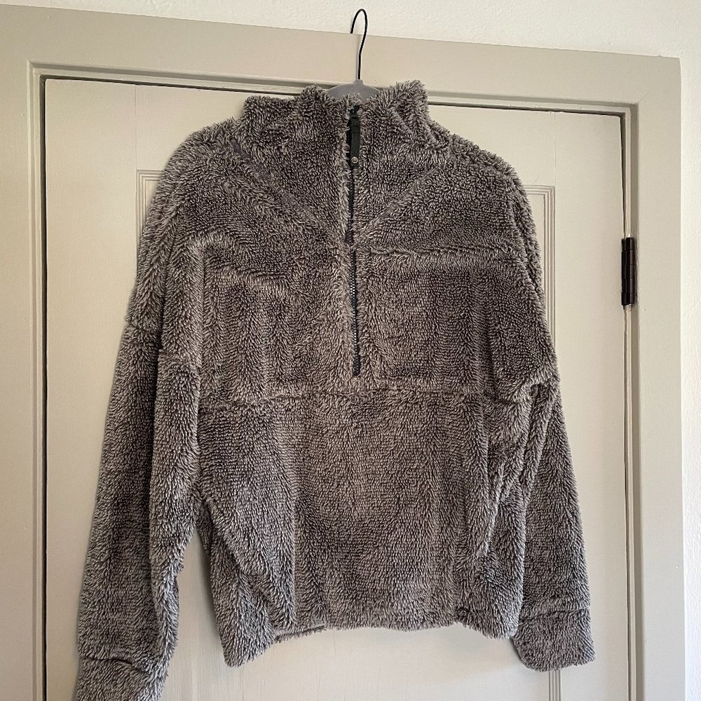 Prana Half Zip Teddy Bear Fleece Hoodie sz M LIKE NEW